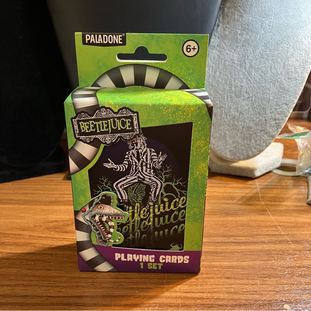 New Paladone Beetlejuice Playing Cards with Metal Tin